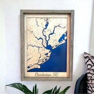 COPY - COPY - Charleston Waterways Layered Map Handcrafted Art